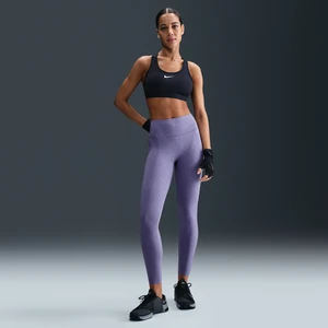 Damskie legginsy 7/8 z wysokim stanem i kwiatowym wzorem zapewniające średnie wsparcie Nike Universa - Fiolet