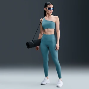 Damskie legginsy 7/8 z wysokim stanem zapewniające delikatne wsparcie Nike Zenvy Rib - Niebieski