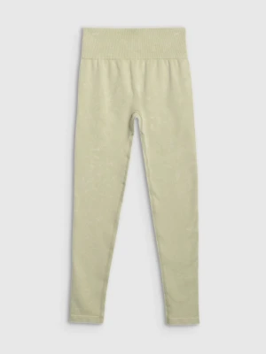 Damskie legginsy do jogi i pilatesu 4F 4FWAW25TFTIF407 - zielone