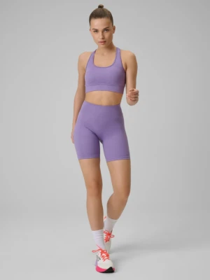 Damskie legginsy kolarki treningowe 4F 4FWSS26TFSTF087 - fioletowe