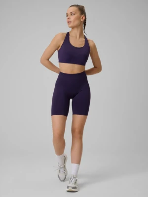 Damskie legginsy kolarki treningowe 4F 4FWSS26TFSTF109 - fioletowe