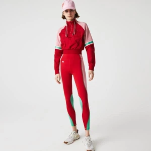 Damskie Legginsy Kolorowe Sport Z Efektem Dzianiny Lacoste