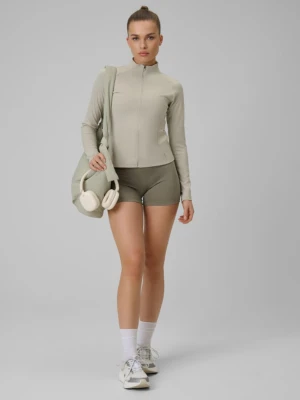 Damskie legginsy krótkie treningowe 4F 4FWSS26TFSTF086 - khaki
