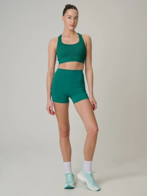 Damskie legginsy krótkie treningowe 4F 4FWSS26TFSTF086 - turkusowe