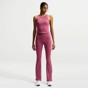 Damskie legginsy Nike One z wysokim stanem i rozszerzanymi nogawkami - Czerwony