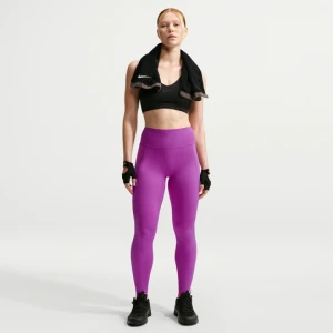 Damskie legginsy o pełnej długości z wysokim stanem bez przedniego szwu Nike Universa - Fiolet