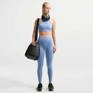 Damskie legginsy o pełnej długości z wysokim stanem bez przedniego szwu Nike Universa - Niebieski