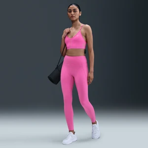 Damskie legginsy o pełnej długości z wysokim stanem bez przedniego szwu Nike Universa - Różowy