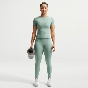 Damskie legginsy o pełnej długości z wysokim stanem bez przedniego szwu Nike Universa - Zieleń