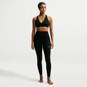 Damskie legginsy o pełnej długości z wysokim stanem i pętelkami Nike One - Czerń