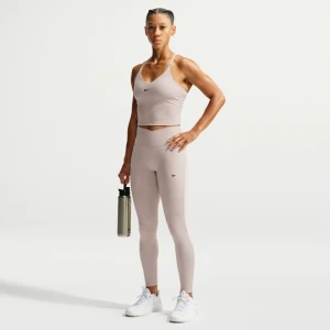 Damskie legginsy o pełnej długości z wysokim stanem Nike One - Brązowy