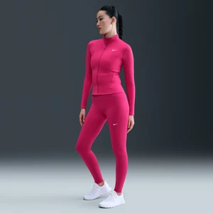 Damskie legginsy o pełnej długości z wysokim stanem Nike One Seamless Front - Różowy