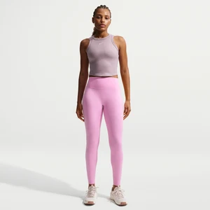 Damskie legginsy o pełnej długości z wysokim stanem Nike One Seamless Front - Różowy