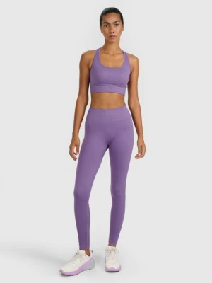 Damskie legginsy treningowe 4F 4FWAW25TFTIF359 - fioletowe