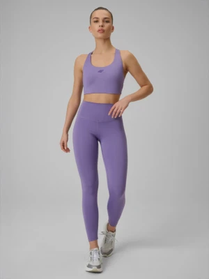 Damskie legginsy treningowe 4F 4FWSS26TFTIF418 - fioletowe