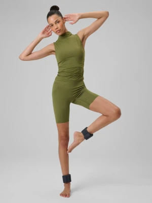 Damskie legginsy treningowe do jogi 4F 4FWSS26TFSTF073 - zielone