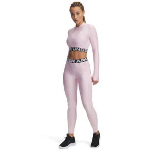 Damskie legginsy treningowe Under Armour Heatgear Rib Legging - różowe