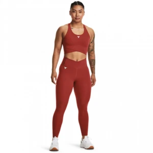Damskie legginsy treningowe Under Armour Project Rock LG Crossover Ankle Leggins - brązowe