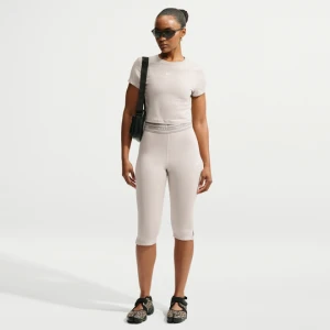 Damskie legginsy typu capri z wysokim stanem Nike Chill Jersey - Brązowy