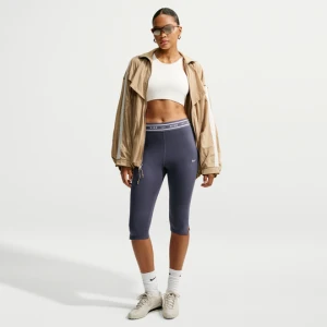 Damskie legginsy typu capri z wysokim stanem Nike Chill Jersey - Szary