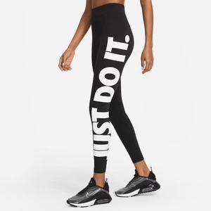 Damskie legginsy z nadrukiem i wysokim stanem Nike Sportswear Essential - Czerń