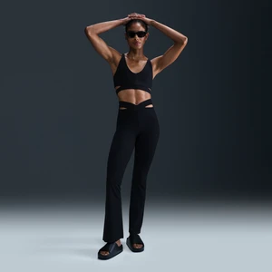 Damskie legginsy z wysokim stanem i rozszerzanymi nogawkami Nike Zenvy Rib - Czerń