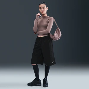 Damskie luźne spodenki do kolan ze średnim stanem Nike Sportswear - Czerń