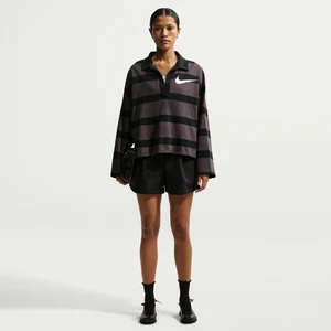 Damskie luźne spodenki ze średnim stanem Nike Pregame Fleece - Czerń