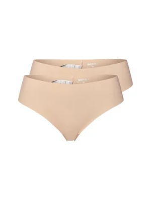 Snocks Damskie majtki typu hipster w 2-paku Kobiety beżowy jednolity,