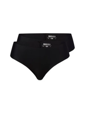 Snocks Damskie majtki typu hipster w 2-paku Kobiety czarny jednolity,