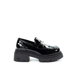 Damskie mokasyny czarne loafersy GOE OO2N4083