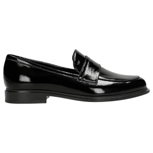 Czarne klasyczne mokasyny damskie z lakierowanej skóry 46354-31 Wojas