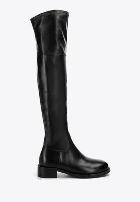 Damskie muszkieterki ze skóry za kolano czarne Wittchen