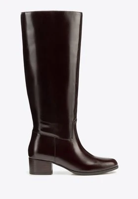 Damskie oficerki ze skóry naturalnej na słupku brązowe Wittchen