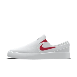 Damskie personalizowane buty do skateboardingu Nike SB Zoom Janoski Slip By You - Biel