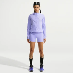 Damskie przylegające spodenki do biegania z wysokim stanem i kieszeniami 10 cm Nike Swift - Fiolet