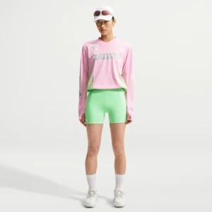 Damskie przylegające spodenki do biegania z wysokim stanem i kieszeniami 10 cm Nike Swift - Zieleń