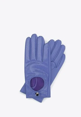 Damskie rękawiczki samochodowe ze skóry lizard fioletowe Wittchen