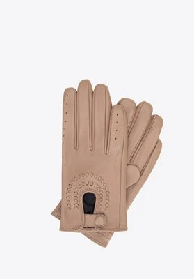 Damskie rękawiczki samochodowe ze skóry naturalnej beżowe Wittchen