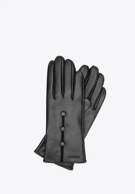 Damskie rękawiczki skórzane z ociepleniem czarne Wittchen