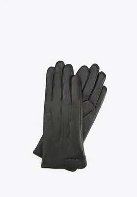 Damskie rękawiczki skórzane z pionowymi przeszyciami czarne Wittchen