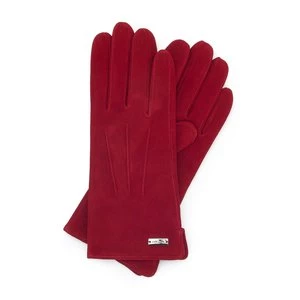 Damskie rękawiczki welurowe ciemny czerwone Wittchen