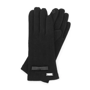 Damskie rękawiczki z małą kokardką czarne Wittchen