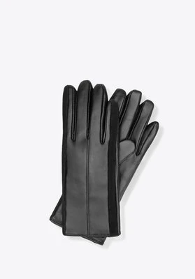 Damskie rękawiczki z naturalnej skóry owczej gładkie czarne Wittchen