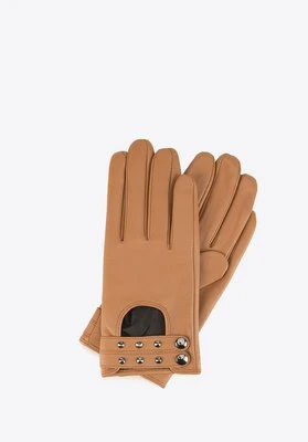 Damskie rękawiczki ze skóry z nitami Wittchen