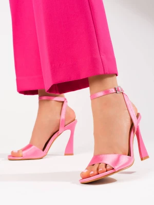 Damskie sandały na obcasie Potocki różowe Merg