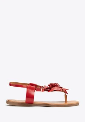 Damskie sandały ze skóry naturalnej czerwone Wittchen