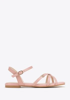 Damskie sandały ze skóry z paseczkami zgaszony róż Wittchen