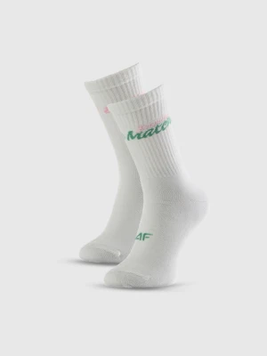 Damskie skarpetki wysokie (2-pack) 4F 4FRSS26USOCF657 - białe