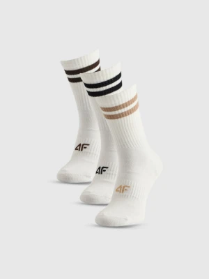Damskie skarpetki wysokie (3-pack) 4F 4FRSS26USOCF654 - białe
